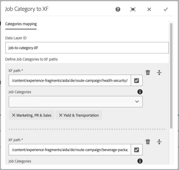 Job Key Facts CQ Dialog