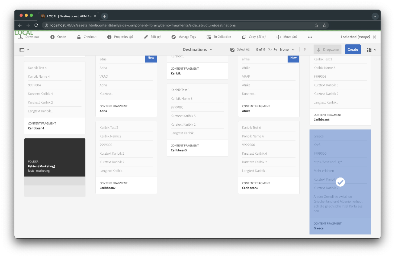 Create Content Fragment