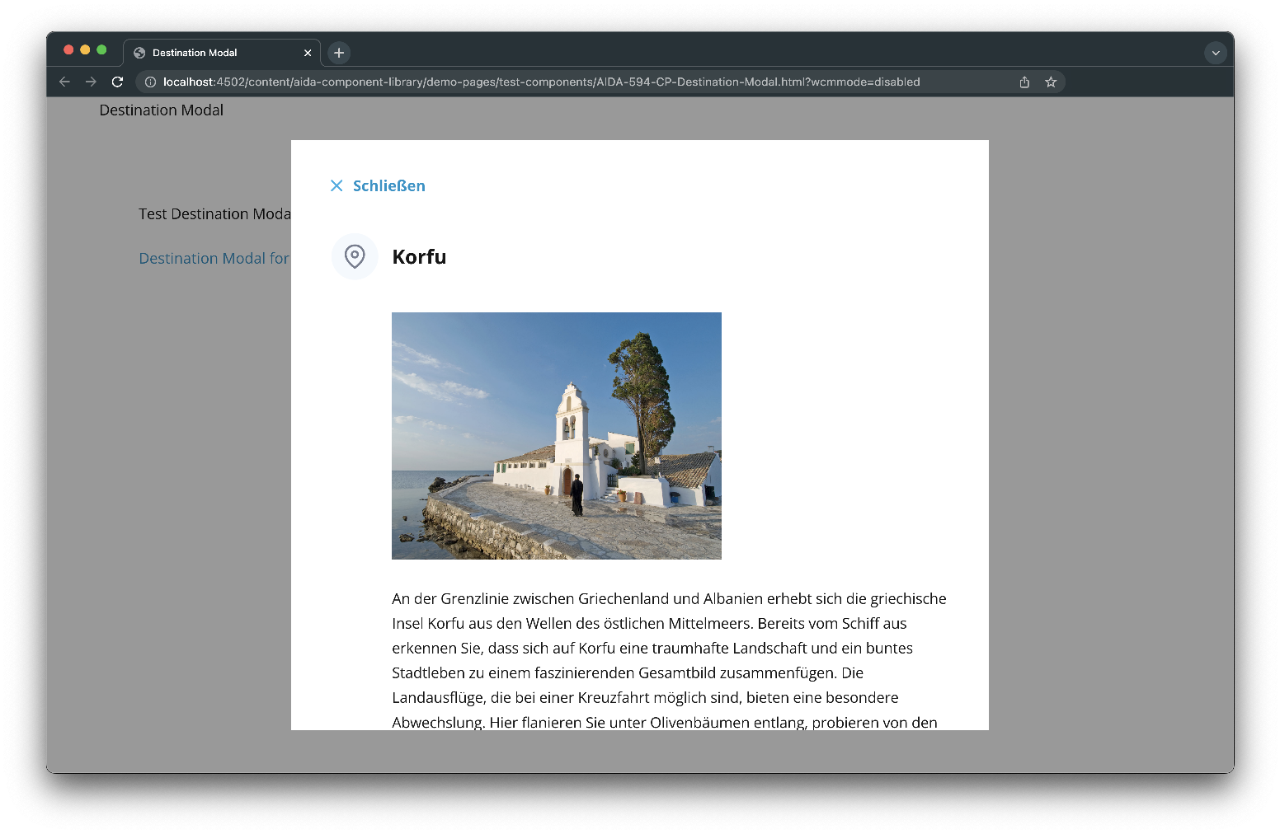 Modal with XF and CF