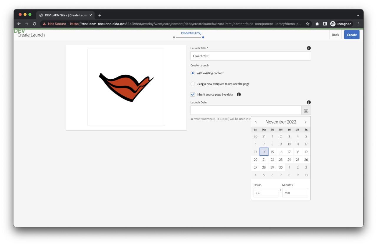 Give a title to your document and select options