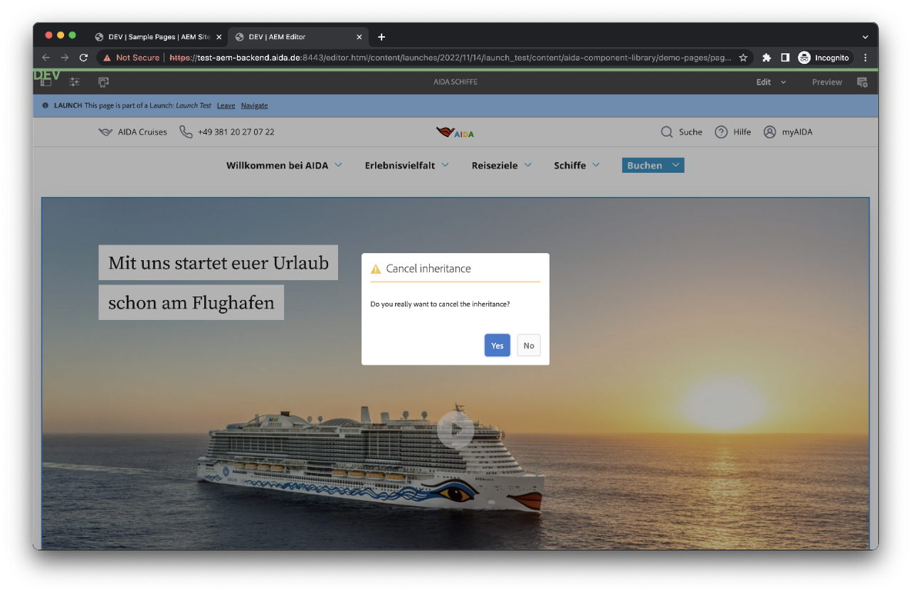Cancel inheritance confirmation