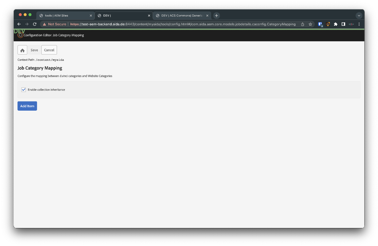 Add Item to your configuration