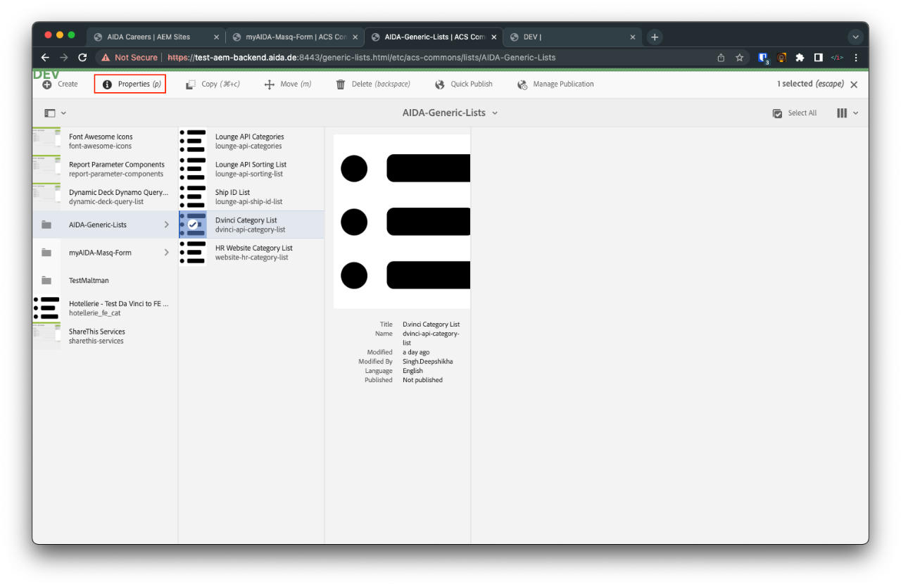 D.Vinci Category List