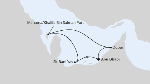 Routenverlauf Orient ab Abu Dhabi