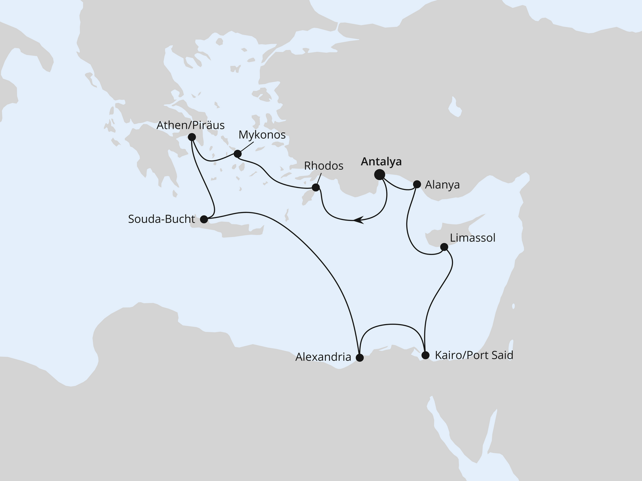 Östliches Mittelmeer mit Ägypten 2