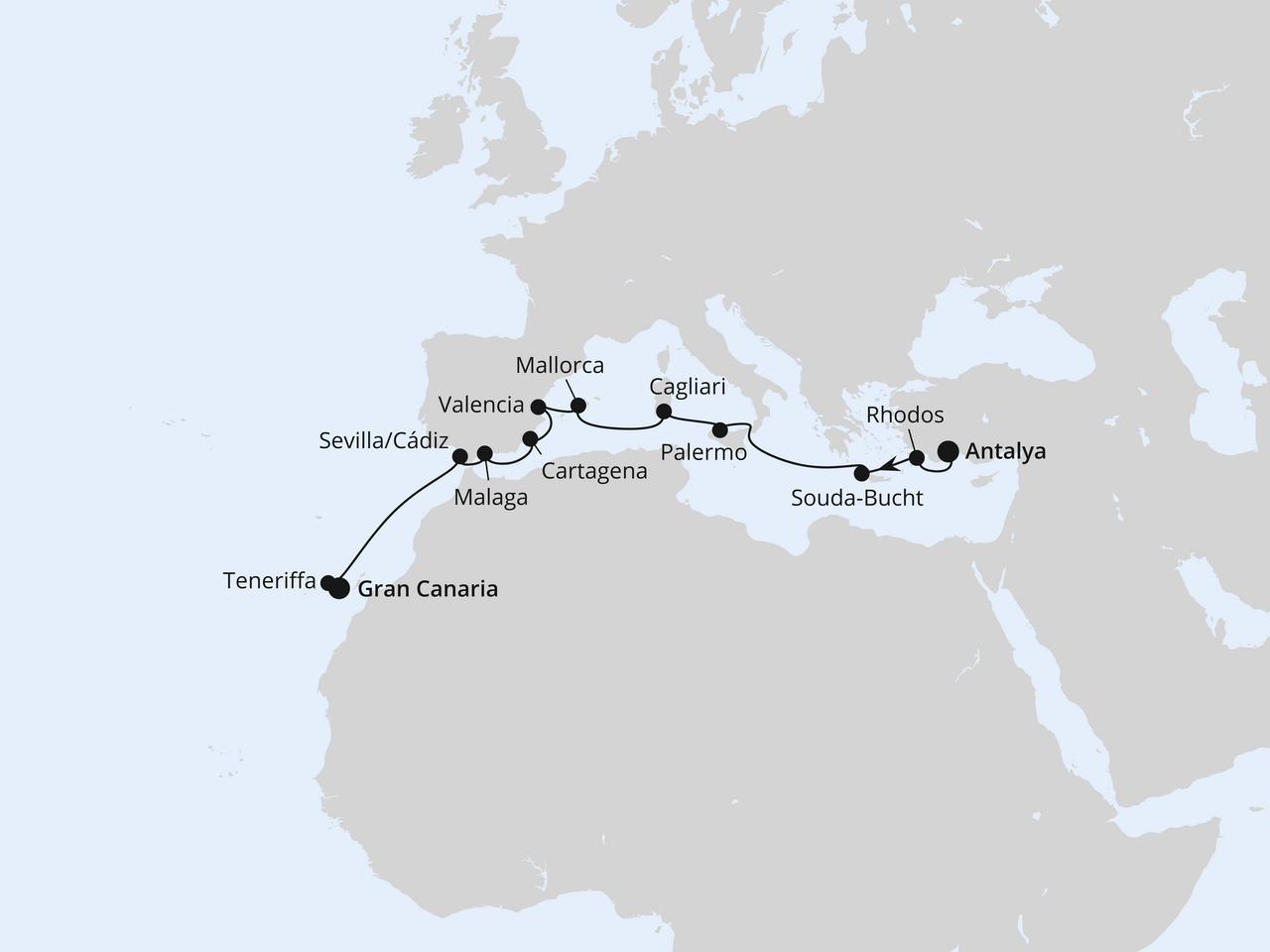 Mittelmeer & Kanaren ab Antalya