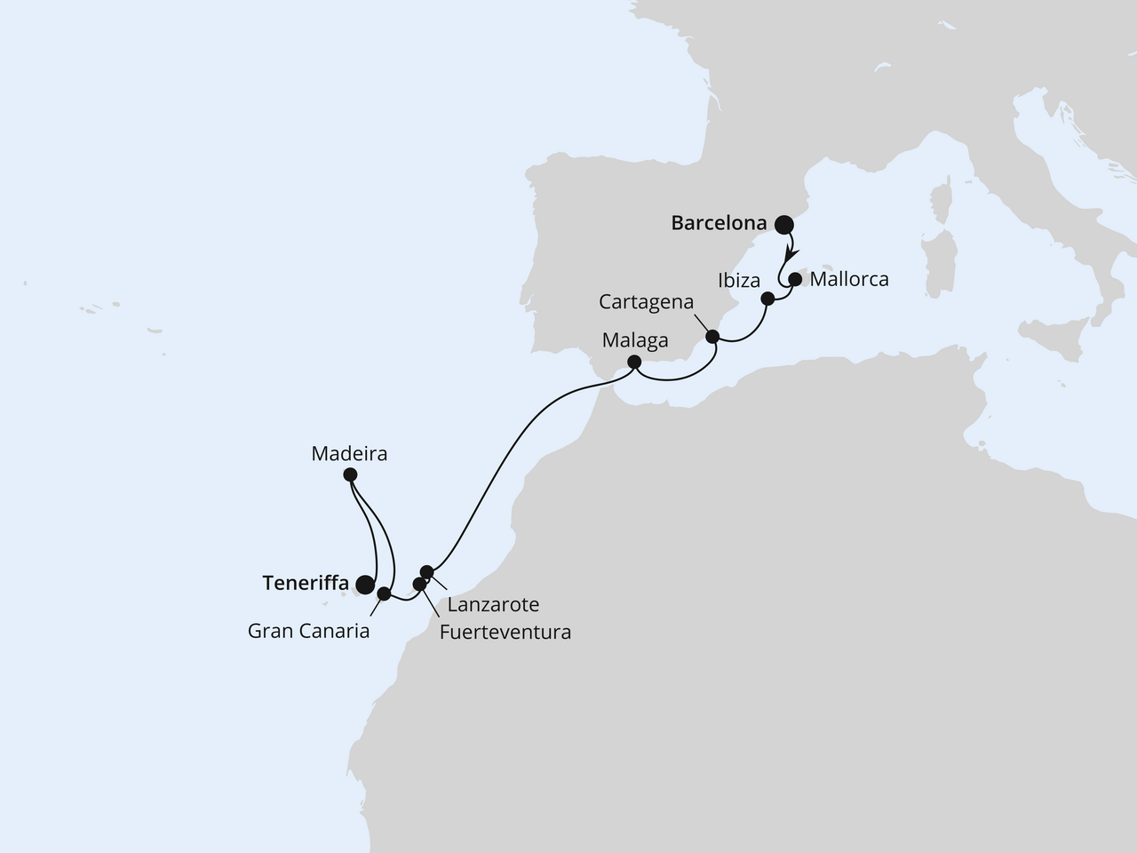 Andalusien, Kanaren & Madeira ab Barcelona