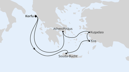 Routenverlauf Griechenland ab Korfu 1