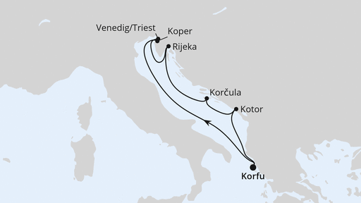 Routenverlauf Adria ab Korfu 2