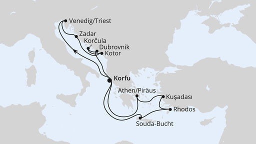 Routenverlauf Adria & Griechenland ab Korfu 3