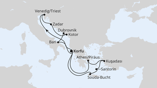 Routenverlauf Adria & Griechenland ab Korfu 3