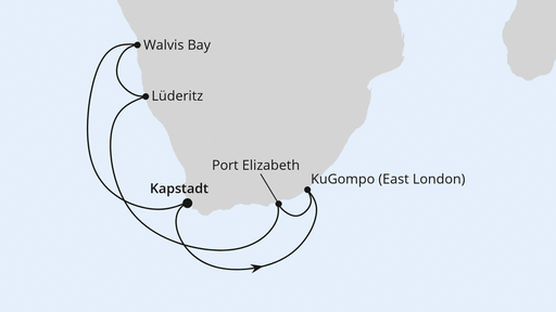Routenverlauf Südafrika & Namibia