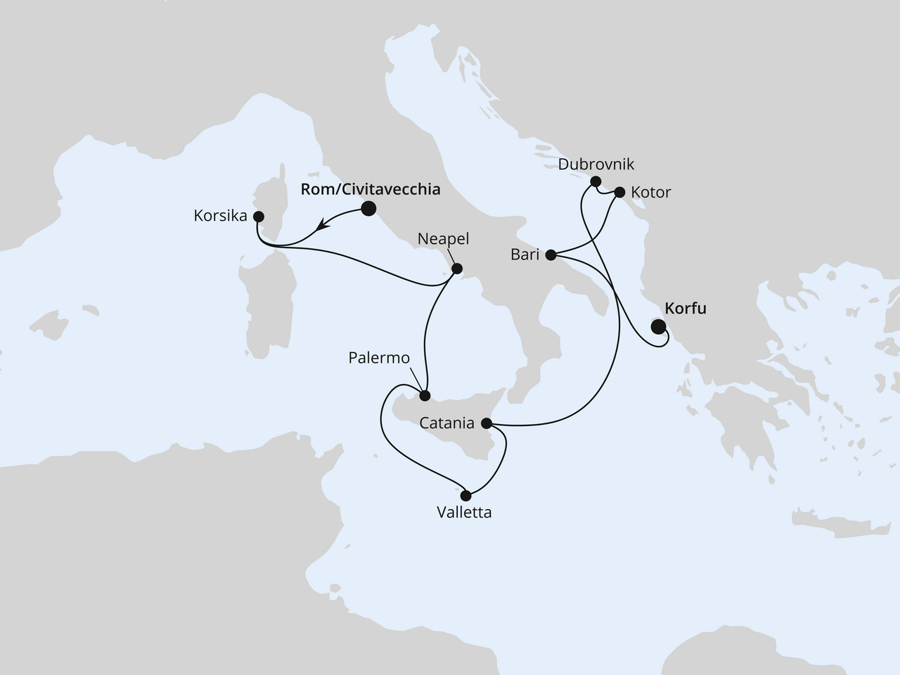 Mittelmeer & Adria ab Civitavecchia