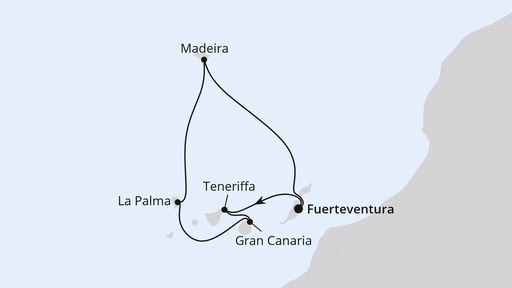 Routenverlauf Kanaren & Madeira ab Fuerteventura