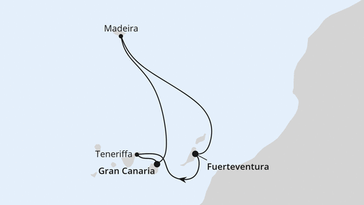 Routenverlauf Kanarische Inselwelt & Madeira