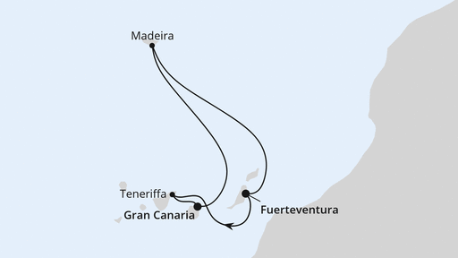 Routenverlauf Kanarische Inselwelt & Madeira