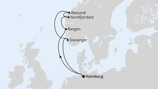 Routenverlauf Norwegen ab Hamburg 1