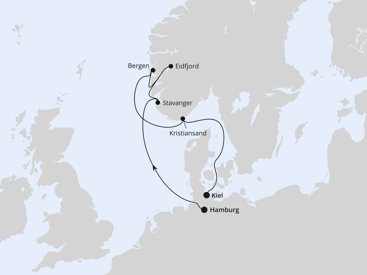 Norwegen von Hamburg nach Kiel