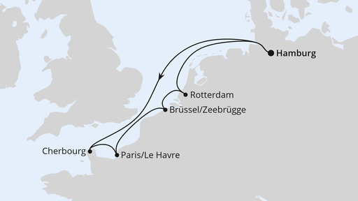 Routenverlauf Metropolen ab Hamburg