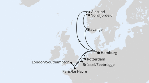 Routenverlauf Metropolen & Norwegen ab Hamburg 2