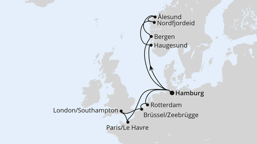 Routenverlauf Metropolen & Norwegen ab Hamburg