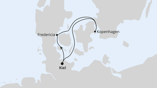 Routenverlauf Kurzreise nach Dänemark ab Kiel 2