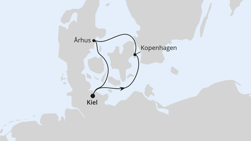 Routenverlauf Kurzreise nach Dänemark ab Kiel
