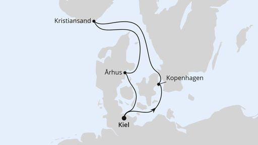 Routenverlauf Kurzreise über Weihnachten ab Kiel