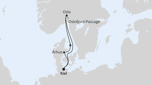 Routenverlauf Kurzreise zum Biathlon-Weltcup in Oslo ab Kiel