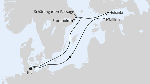Routenverlauf Ostsee ab Kiel