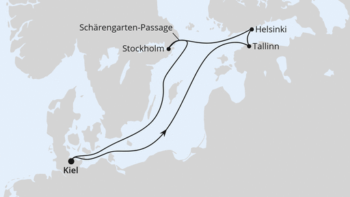 Routenverlauf Ostsee ab Kiel