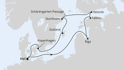 Routenverlauf Highlights der Ostsee ab Kiel