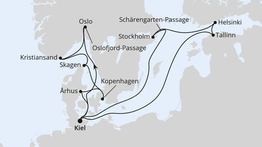 Routenverlauf Highlights der Nord- & Ostseeküste ab Kiel