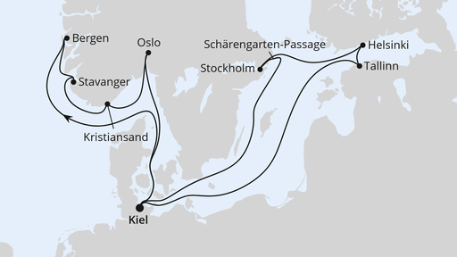 Routenverlauf Highlights der Nord- & Ostsee im Advent ab Kiel