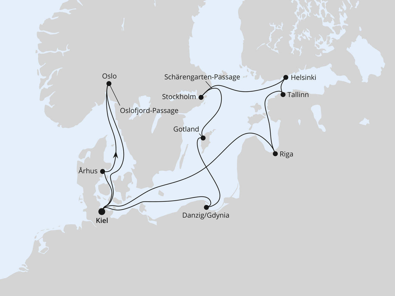 Ostsee-Reise mit Biathlon-Weltcup in Oslo ab Kiel