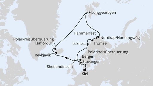 Routenverlauf Highlights am Polarkreis ab Kiel