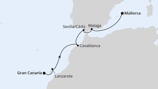 Routenverlauf Kanaren, Marokko & Andalusien ab Gran Canaria 2
