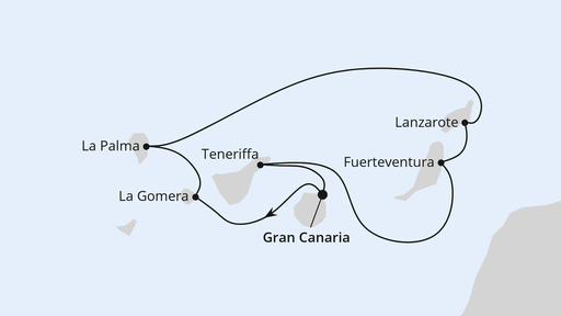 Routenverlauf Kanaren mit La Gomera