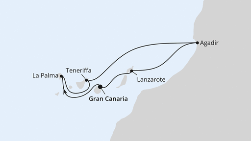 Routenverlauf Kanaren & Marokko ab Gran Canaria