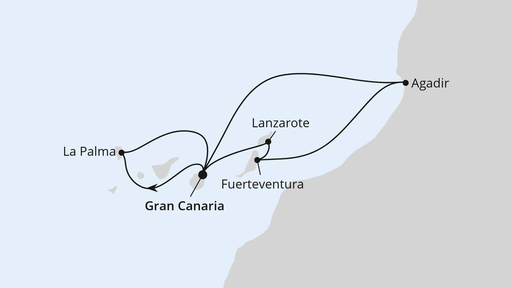 Routenverlauf Kanaren & Marokko ab Gran Canaria