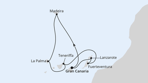 Routenverlauf Kanaren & Madeira ab Gran Canaria