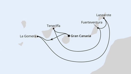 Routenverlauf Kanaren mit La Gomera