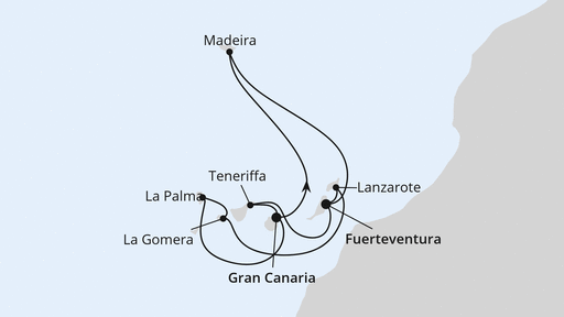 Routenverlauf Große Rundreise Kanaren & Madeira