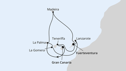 Routenverlauf Große Rundreise Kanaren & Madeira