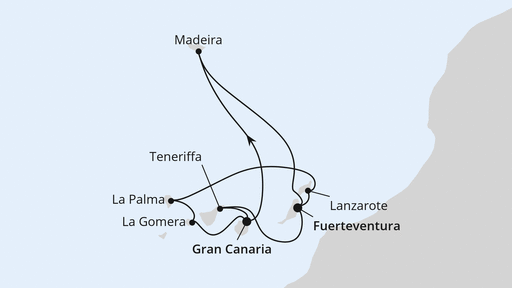 Routenverlauf Große Rundreise Kanaren & Madeira