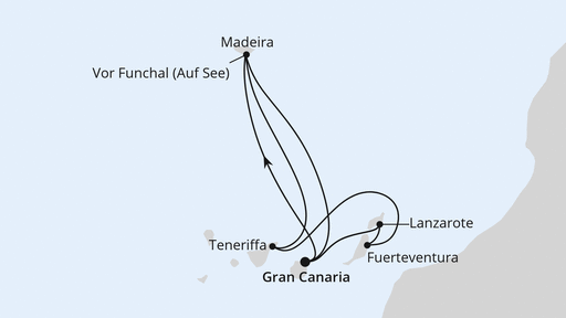 Routenverlauf Große Kanaren-Reise mit Madeira ab Gran Canaria