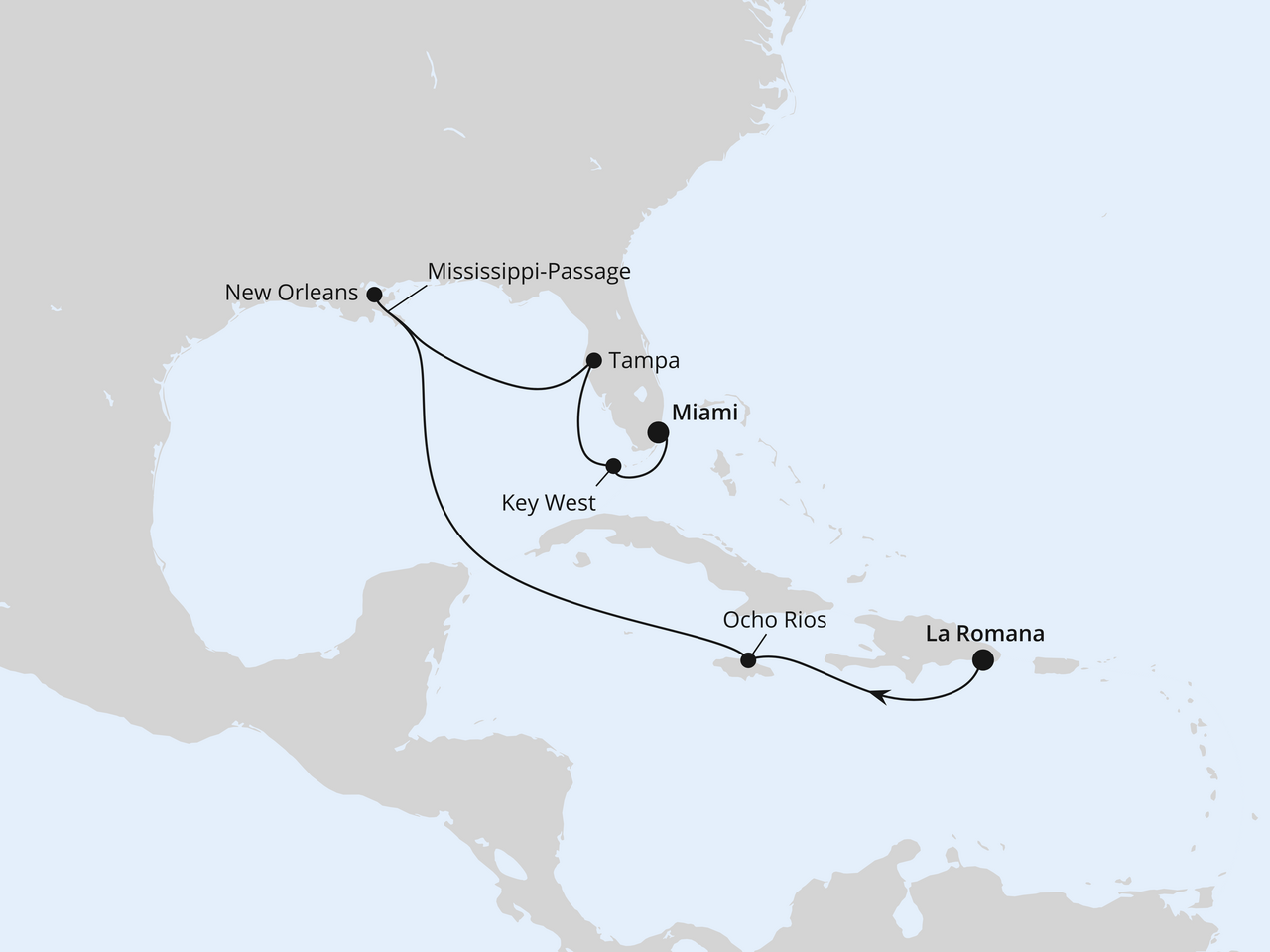 New Orleans & Florida ab Dominikanische Republik
