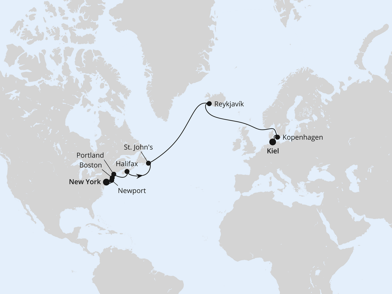 Von New York über Island nach Kiel
