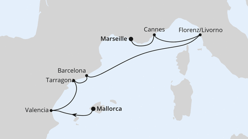Routenverlauf Perlen am Mittelmeer ab Mallorca 2