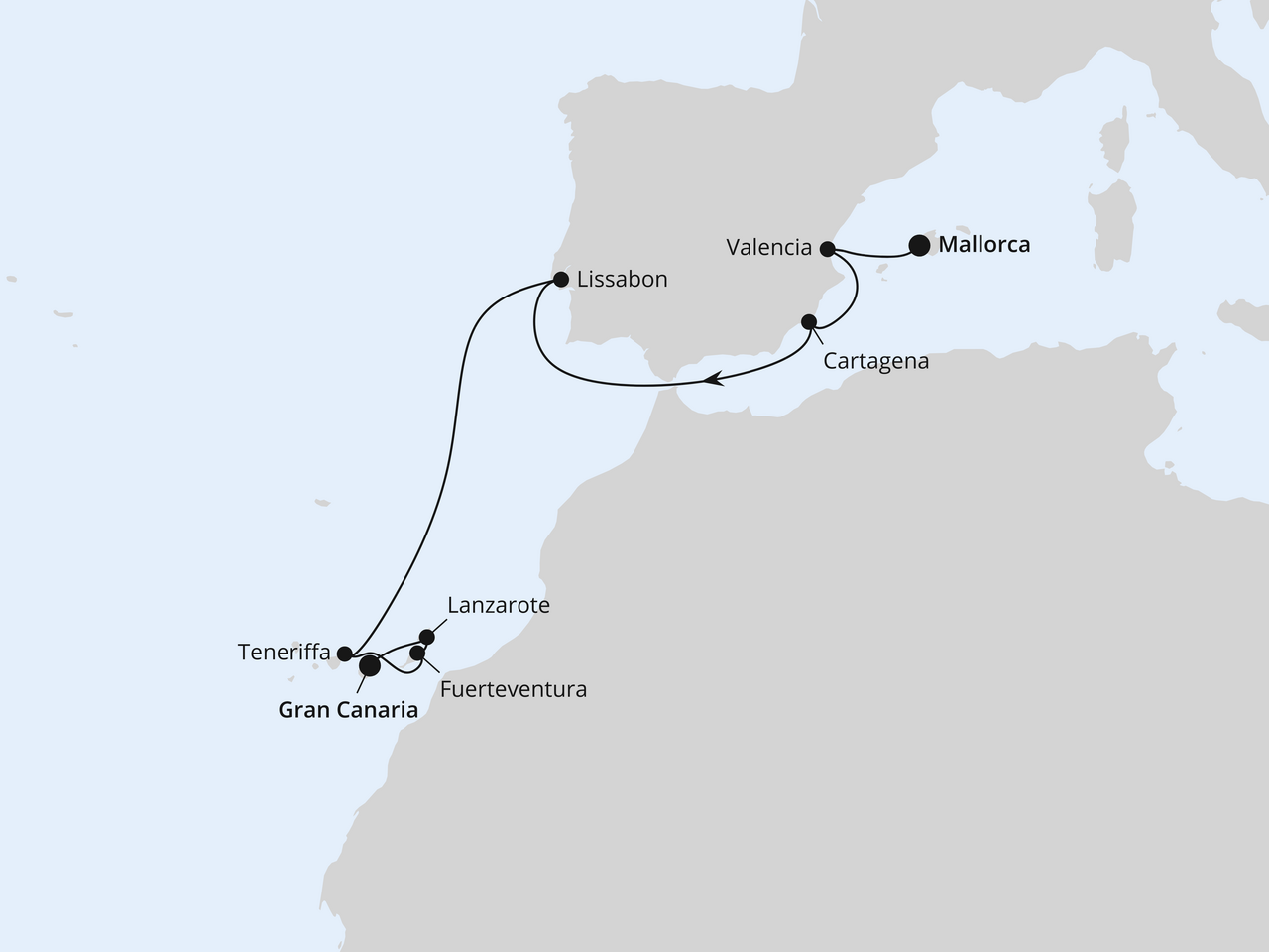 Spanien, Portugal & Kanaren ab Mallorca 1